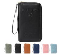 Generico Rowgins Multi-Functional Rfid Passport Wallet, Travel Wallet for Men & Women, Anti Theft Passport Holder for Credit Cards, Tickets, and Cash (Black)