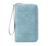 Generico Rowgins Multi-Functional RFID Passport Wallet,Travel Wallet for Men & Women,Secure ID Card Organizer,Travel, Passports (Sky Blue)