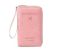 Generico Rowgins Multi-Functional RFID Passport Wallet,Travel Wallet for Men & Women,Secure ID Card Organizer,Travel, Passports (Pink)