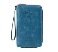 Generico Rowgins Multi-Functional RFID Passport Wallet,Travel Wallet for Men & Women,Secure ID Card Organizer,Travel, Passports (Peacock blue)