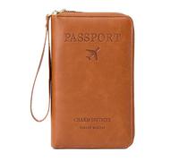 Generico Rowgins Multi-Functional RFID Passport Wallet,Travel Wallet for Men & Women,Secure ID Card Organizer,Travel, Passports (Brown)
