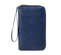 Generico Rowgins Multi-Functional RFID Passport Wallet,Travel Wallet for Men & Women,Secure ID Card Organizer,Travel, Passports (Dark Blue)
