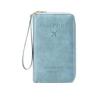 Generico Rowgins Rfid Passport Holder, Rowgins Multi-Functional RFID Passport Wallet, Travel Essentials Organizer with Card Slots, Slim Passport Cover for Men and Women (Blue b)