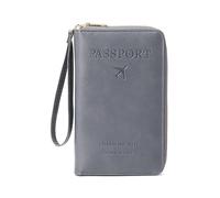 Generico Rowgins Rfid Passport Holder, Rowgins Multi-Functional RFID Passport Wallet, Travel Essentials Organizer with Card Slots, Slim Passport Cover for Men and Women (Grey)