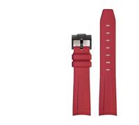 Generico Rubber Watchband For Waterproof Sports 20mm Watch Strap Curved End Band(Red BK buckle)