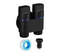 Generico Rubinetti for Lavatrice, Rubinetto in Acciaio Inox, Doppio Controllo, Arresto dell'Acqua, valvola angolare ad Apertura Rapida, Rubinetto for WC a Parete(Black)