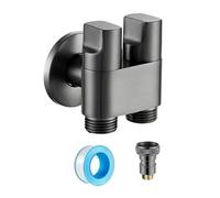 Generico Rubinetti for Lavatrice, Rubinetto in Acciaio Inox, Doppio Controllo, Arresto dell'Acqua, valvola angolare ad Apertura Rapida, Rubinetto for WC a Parete(Gray)
