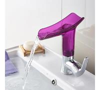 Generico Rubinetto da Bagno Rubinetto Cascata per Lavabo da Bagno Miscelatore per Lavabo in ABS con Uscita Acqua Calda E Fredda Colore Viola