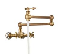 Generico Rubinetto da Bagno Rubinetto Miscelatore per Lavabo in Ottone Anticato Rubinetto da Cucina Pieghevole Rubinetto A Parete per Riempire Pentole Rubinetto con Braccio Girevole A Doppio Snodo-B