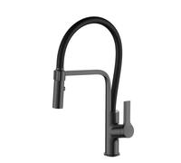 Generico Rubinetto da Cucina con Doccetta Estraibile in Ottone Flessibile Grigio con Doccetta Estraibile in Silicone