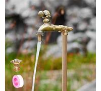 Generico Rubinetto da Esterno autoportante in Ottone, Colonna d'Acqua antigelo per irrigazione da Giardino e Lavaggio, 60 cm/24 Pollici, Finitura Dorata Resistente, Ideale per Le Esigenze di irrigazi