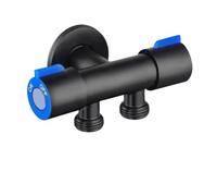 Generico Rubinetto for Acqua Fredda a Doppia Uscita for Bagno, Rubinetto angolare for WC in Acciaio Inox, Rubinetto Singolo for Acqua Fredda a Parete, Rubinetto for Lavatrice(Black)