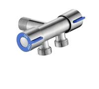 Generico Rubinetto for Acqua Fredda a Doppia Uscita for Bagno, Rubinetto angolare for WC in Acciaio Inox, Rubinetto Singolo for Acqua Fredda a Parete, Rubinetto for Lavatrice(Silver)