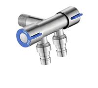 Generico Rubinetto for Acqua Fredda a Doppia Uscita for Bagno, Rubinetto angolare for WC in Acciaio Inox, Rubinetto Singolo for Acqua Fredda a Parete, Rubinetto for Lavatrice(Silver JianZui)