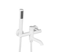 Generico Rubinetto per Vasca Bianco con Doccetta Miscelatore Monocomando Doccia in Ottone con Bocca Girevole 90°