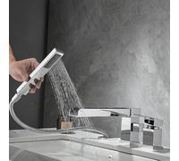 Generico Rubinetto Vasca da Bagno Rubinetti a Cascata per Vasca E Lavabo Miscelatori per Vasca A Leva Singola E Doppia Uscita Cromati con Attacco Doccia Cromati