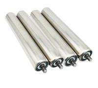 Generico Rullo trasportatore da 2" di Diametro - Non motorizzato, Lunghezza 10-28", Ideale per logistica, Agricoltura e utilizzo in banchina, Sostituzione della Cinghia Industriale, Set da 4 (D-50 mm