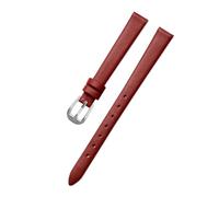 Generico Run Ken Bracciale For Orologio In Pelle Bovina Cinturino Moda Donna Orologi Da Polso Mini 6mm 7mm 8mm 10mm 12mm Piccolo Colore Rosso Bianco(Red SK,10mm)