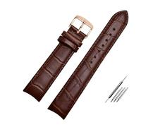Generico Run Ken Cinturino For Orologio Con Estremità Curva In Vera Pelle 20mm Compatibile For Citizen BL9002-37 05A BT0001-12E 01A 21mm 22mm(Brown pin rose,20mm)