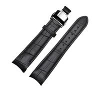 Generico Run Ken Cinturino For Orologio Con Estremità Curva In Vera Pelle 20mm Compatibile For Citizen BL9002-37 05A BT0001-12E 01A 21mm 22mm(Black black buckle,20mm)