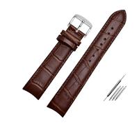 Generico Run Ken Cinturino For Orologio Con Estremità Curva In Vera Pelle 20mm Compatibile For Citizen BL9002-37 05A BT0001-12E 01A 21mm 22mm(Brown pin silver,21mm)