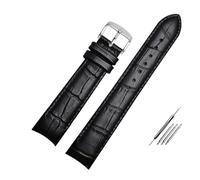 Generico Run Ken Cinturino For Orologio Con Estremità Curva In Vera Pelle 20mm Compatibile For Citizen BL9002-37 05A BT0001-12E 01A 21mm 22mm(Black pin silver,20mm)