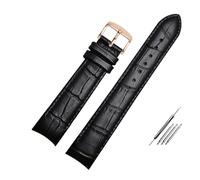 Generico Run Ken Cinturino For Orologio Con Estremità Curva In Vera Pelle 20mm Compatibile For Citizen BL9002-37 05A BT0001-12E 01A 21mm 22mm(Black pin rose,20mm)