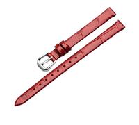 Generico Run Ken Cinturino For Orologio In Vera Pelle For Stile, Cinturino For Da Donna, Piccolo, Sottile, Morbido E Confortevole, Rosso, 7, 8, 9, 10 Mm(Dark red-Steel,16mm)