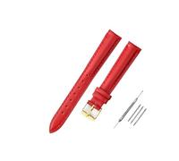 Generico Run Ken Cinturino In Pelle Morbida For Orologio, Accessorio, Verde, Viola, Resistente, Autentico, 10 Mm, 12 Mm, 14 Mm, 16 Mm, 18 Mm-24 Mm(Red-gold,16mm)