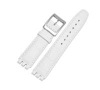 Generico Run Ken Cinturino In Vera Pelle Compatibile Con For Orologio Swatch Da Polso 17mm 19mm Blu Rosso Nero Cinturini For Orologi Donna Accessori For For(White silver,17mm)