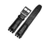 Generico Run Ken Cinturino In Vera Pelle Compatibile Con For Orologio Swatch Da Polso 17mm 19mm Blu Rosso Nero Cinturini For Orologi Donna Accessori For For(Black black buckle,17mm)