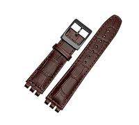Generico Run Ken Cinturino In Vera Pelle Compatibile Con For Orologio Swatch Da Polso 17mm 19mm Blu Rosso Nero Cinturini For Orologi Donna Accessori For For(Brown black buckle,17mm)