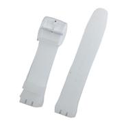 Generico Run Ken Cinturino nero compatibile con fibbia cinturino Swatch compatibile con cinturino in silicone SWATCH 17mm 19mm 20mm Cinturino in gomma 16MM Accessori for orologi(White,20mm)