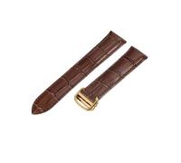 Generico Run Ken Compatibile con Tank Impermeabile Comodo Cinturino for orologio in vera pelle da 18 20 22 23 25 mm Cinturino for orologio in pelle bovina con una sola coda(Brown-Golden-Z4,16mm)
