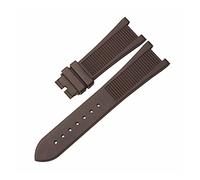 Generico Run Ken Cronica in silicone in gomma da 25 mm con fibbia pieghevole compatibile con PATEK PHILIPPE Cinturino serie nautilus con cinturino 5711/5712 braccialetto(Brown,RoseGold Clasp)