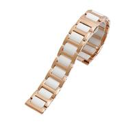 Generico Run Ken For Donna Uomo Bracciale In Ceramica Cinturino In Acciaio Inossidabile Combinato 12 14 15 16 18 20 22 Mm Cinturino Orologio Da Polso Alla Moda(Rose gold white,20mm)