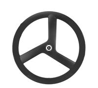 Generico Ruote in Carbonio a 3 Razze a Scatto Fisso/mozzo da Strada for Set di Ruote a Tre Raggi for Bicicletta Corsa su Pista/Strada 700C(Only Rear,Fixed Gear Wheel)