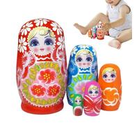 Generico Russian Nesting Dolls Wooden Flower Painted Decorative 4.3in