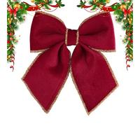 Generico Rustic Christmas Bows - Charm Wreath Bow | Tree Ribbon for Holiday, Vintage Ribbon for Wreaths, Bows & Ribbons, Holiday Craft Bow for Home Indoor Outdoor Display