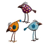 Generico Rustic Metal Bird Wall Decor - 3 Piece Boho Garden Sculpture Set