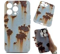 Generico Rusty Glossy Phone Case,Glossy Rust Metal Look for iPhone Cases,Vintage Aesthetic Rust Texture Case for iPhone 16/15/14/13/12/11 Pro max