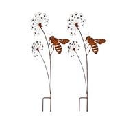 Generico Rusty Metal Bee Garden Stakes - Rustic Yard Art | Outdoor Flower