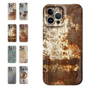 Generico Rusty Phone Case, Rusty Metal Texture Case,Vintage Aesthetic Rust Texture,Creative Industrial Iron Style Shockproof,Compatible for iPhone 16/15/14/13/12/Pro Max (For iPhone 14Pro,C)