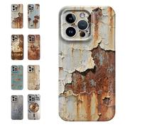 Generico Rusty Phone Case, Rusty Metal Texture Case,Vintage Aesthetic Rust Texture,Creative Industrial Iron Style Shockproof,Compatible for iPhone 16/15/14/13/12/Pro Max (For iPhone 14Pro,B)