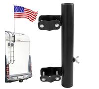 Generico RV Flag Pole Mount, Bumper Bracket Holder, Rust Resistant Steel Build, Heavy Duty Removable Design, Ideal for Parades, Boating, Deck, Dock, Beach, Camping, 12.01x1.77 Inches