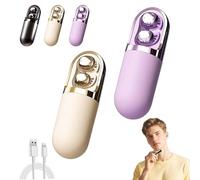 Generico S13 Vibration Massage Bluetooth Headphones, Bluetooth 6.0 Wireless Sleep Earbuds, Invisible Ear Plugs for Side Sleepers, Provide Relaxation and Massage for Sleeping (White+Purple)