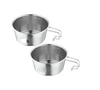 Generico S360 Ciotola da 450 ml Stoviglie Esterno in Acciaio Inossidabile Tazza Escursionismo Campeggio Portatile Pentole Picnic con Borsa di stoccaggio(S360-2P-B)