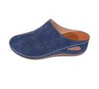 Generico Sabot Donna Chiuse Davanti Estive Sandali Comode Eleganti Con Zeppa Ciabatte Moda Antiscivolo Chiusi Sabot Camminare Bassi Anziani Slippers Mules Leggeri Morbido Zeppe Piscina Mare