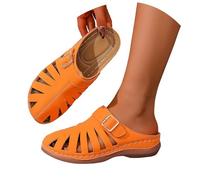 Generico Sabot Donna Eleganti Estive Sandali Comode Con Zeppa Chiuse Davanti Ciabatte Moda Comodi Gomma Sabot Passeggio Bassi Antiscivolo Slippers Zeppe Traspirante Mules Mare Spiaggia