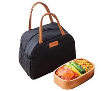 Generico Sac Déjeuner Isotherme 27x16x22,5 cm - Sac Repas Portable Glacière Imperméable | Sàc Grand Volume Pique-Nique Travail École Extérieur Avec Poche Boisson Aluminium Film